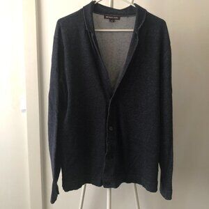 MICHAEL KORS MEN’S CARDIGAN 100% COTTON INDIGO BLUE L NWOT